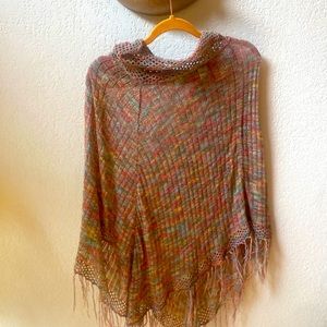 Multicolored Boho Poncho